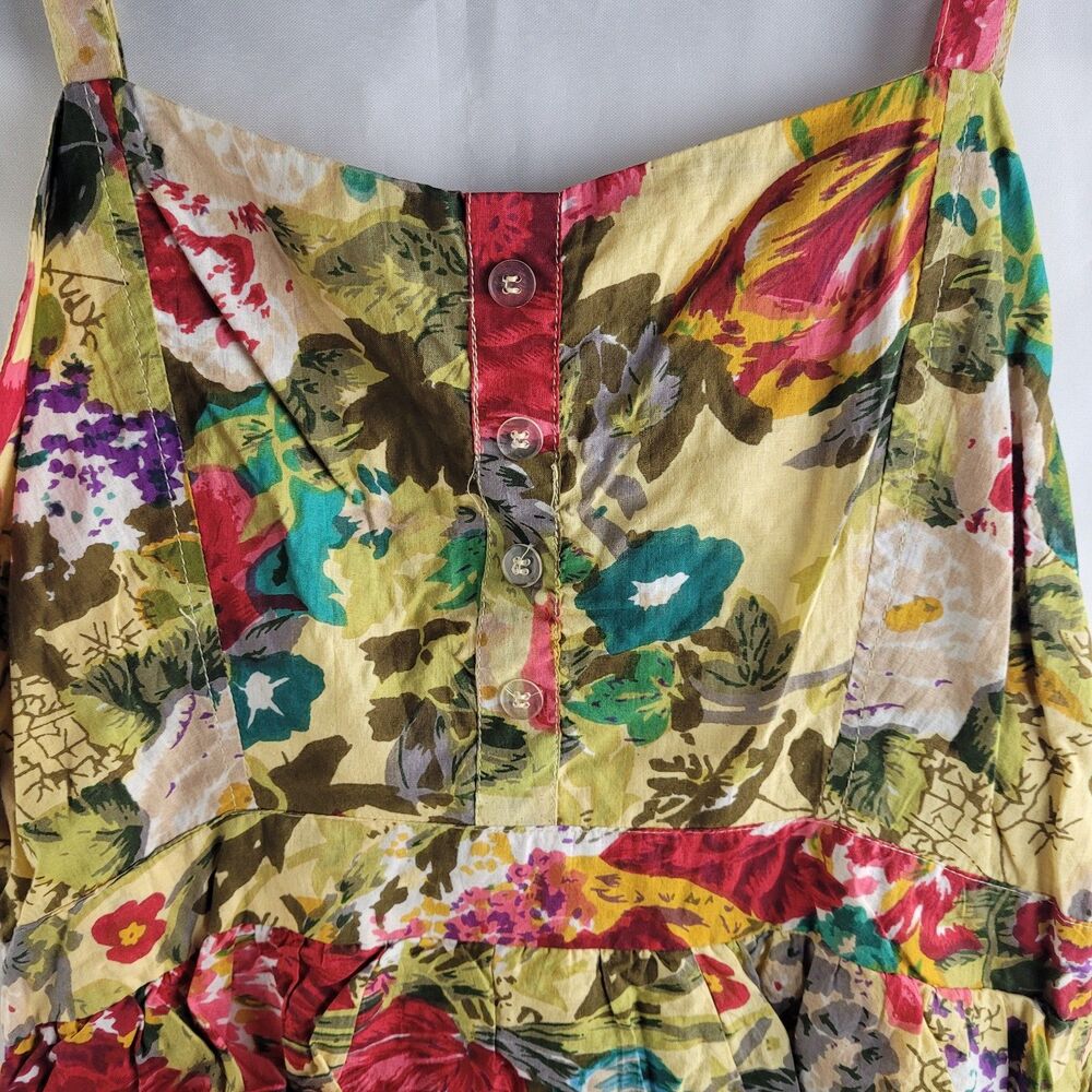 Argee Sz L Sleeveless Floral Tiered Mini Dress - Picture 3 of 5
